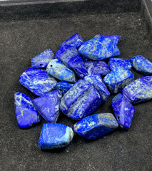 Drilled Lapis Lazuli Beads from Afghanistan – Blue Nuggets with Pyrite 463 g