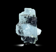 Etched Aquamarine Crystal with Schorl Tourmaline from Skardu