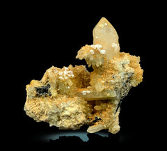 Natural Iron Coated Quartz Cluster on Matrix from Pakistan