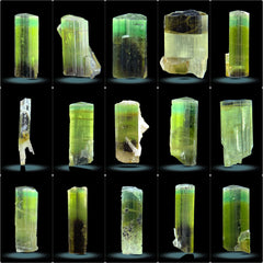 Green Cap Tourmaline Crystals Lot from Skardu, Pakistan