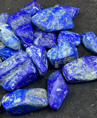 Drilled Lapis Lazuli Beads from Afghanistan – Blue Nuggets with Pyrite 463 g