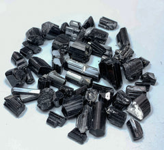 Black Tourmaline Rough Crystals from Pakistan – 133 g Mineral Lot