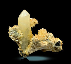 Natural Iron Coated Quartz Cluster on Matrix from Pakistan