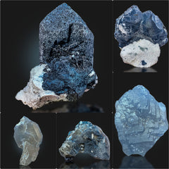 Rutile Included Blue Quartz Crystals from Afghanistan