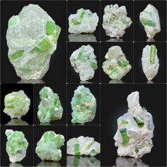 Green Tourmaline Quartz Specimen Lot from Pakistan