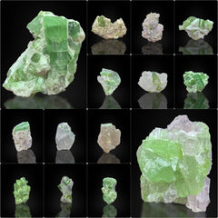 Green Tourmaline on Quartz Crystals Matrix from Afghanistan