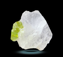 Green Tourmaline Specimen combined with Quartz from Afghanistan