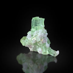 Green Tourmaline on Matrix with Quartz from Afghanistan – 63 g | 12 Pieces