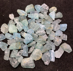 Drilled Aquamarine Rough Crystals from Afghanistan – 140 g Mineral Lot
