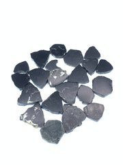 Schörl Black Tourmaline Slices from Pakistan – 96 g Lot of 21 for Jewelry Making