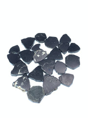 Schörl Black Tourmaline Slices from Pakistan – 96 g Lot of 21 for Jewelry Making