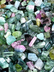Mixed Color Tourmaline Crystals from Afghanistan – 139 g Mineral Lot