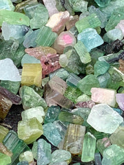 Mixed Color Tourmaline Crystals from Afghanistan – 87 g Mineral Lot