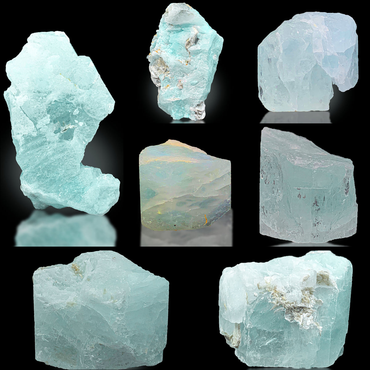 Etched Aquamarine Crystals Lot from Skardu, Pakistan