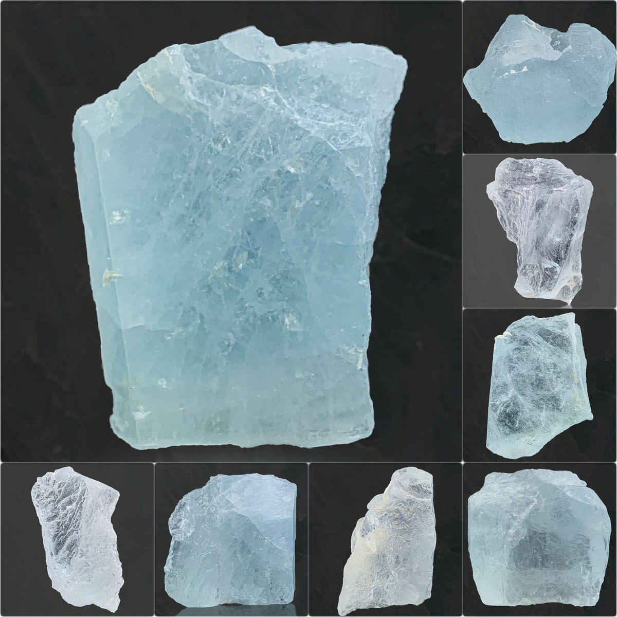 Etched Aquamarine Crystals Lot from Skardu, Pakistan
