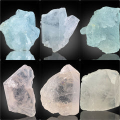 Etched Aquamarine and Morganite Crystals Lot