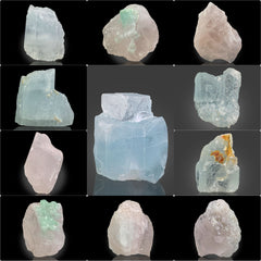 Etched Aquamarine and Morganite Crystals Lot