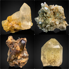 Smoky Quartz & Chlorine Quartz Specimens from Pakistan – 936 g | 4 Pieces