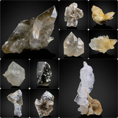 Smoky, Faden, Clear, Iron Coated & Black Rutile Quartz Lot from Pakistan – 1,339 g