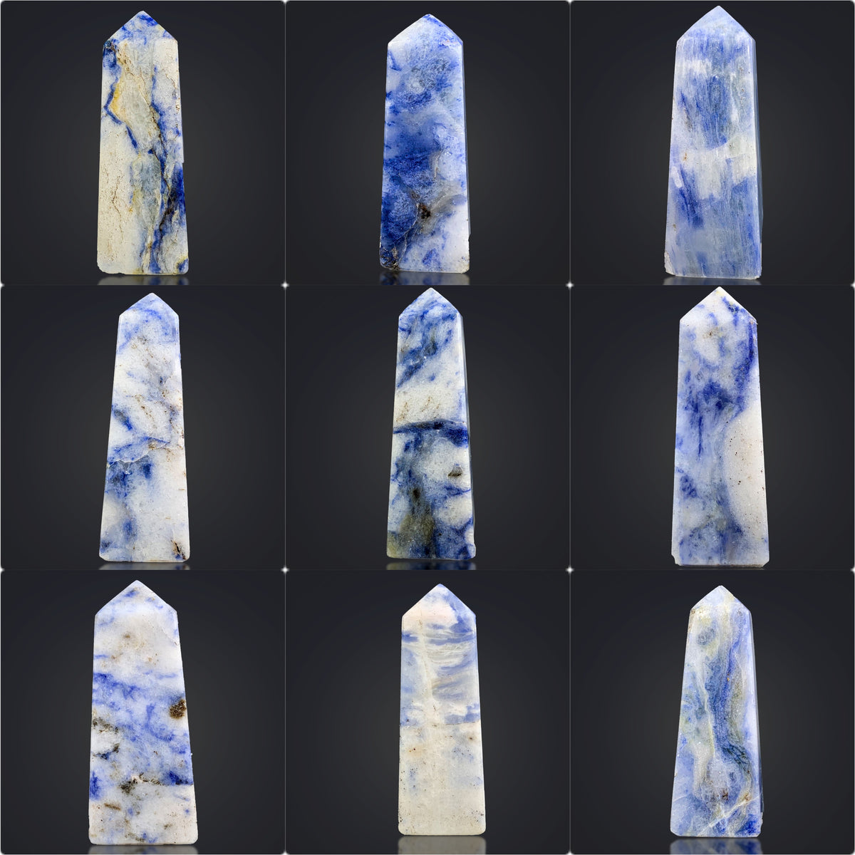 Sodalite Polished Lot from Afghanistan– 403 g | 9 Pieces