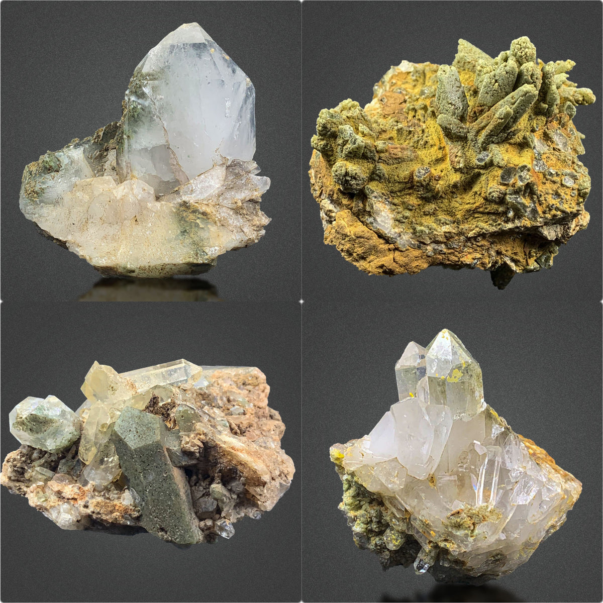 Chlorite Quartz Cluster Specimen Lot from Pakistan – 944 g | 4 Pieces