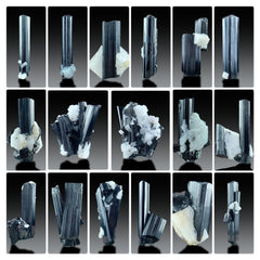 Black Tourmaline Specimen Lot from Pakistan – 17 Pieces