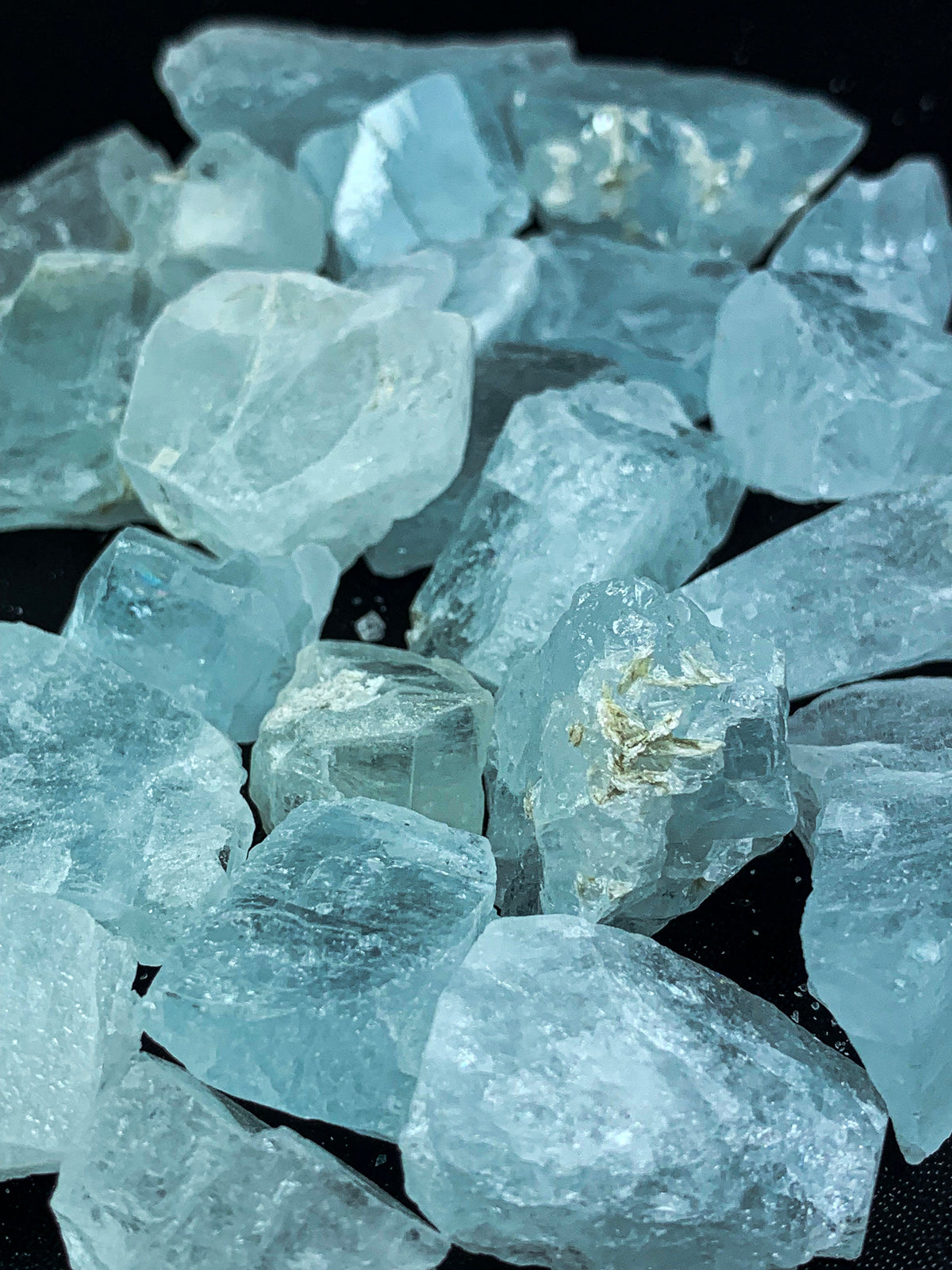 Blue Aquamarine Rough from Skardu, Pakistan