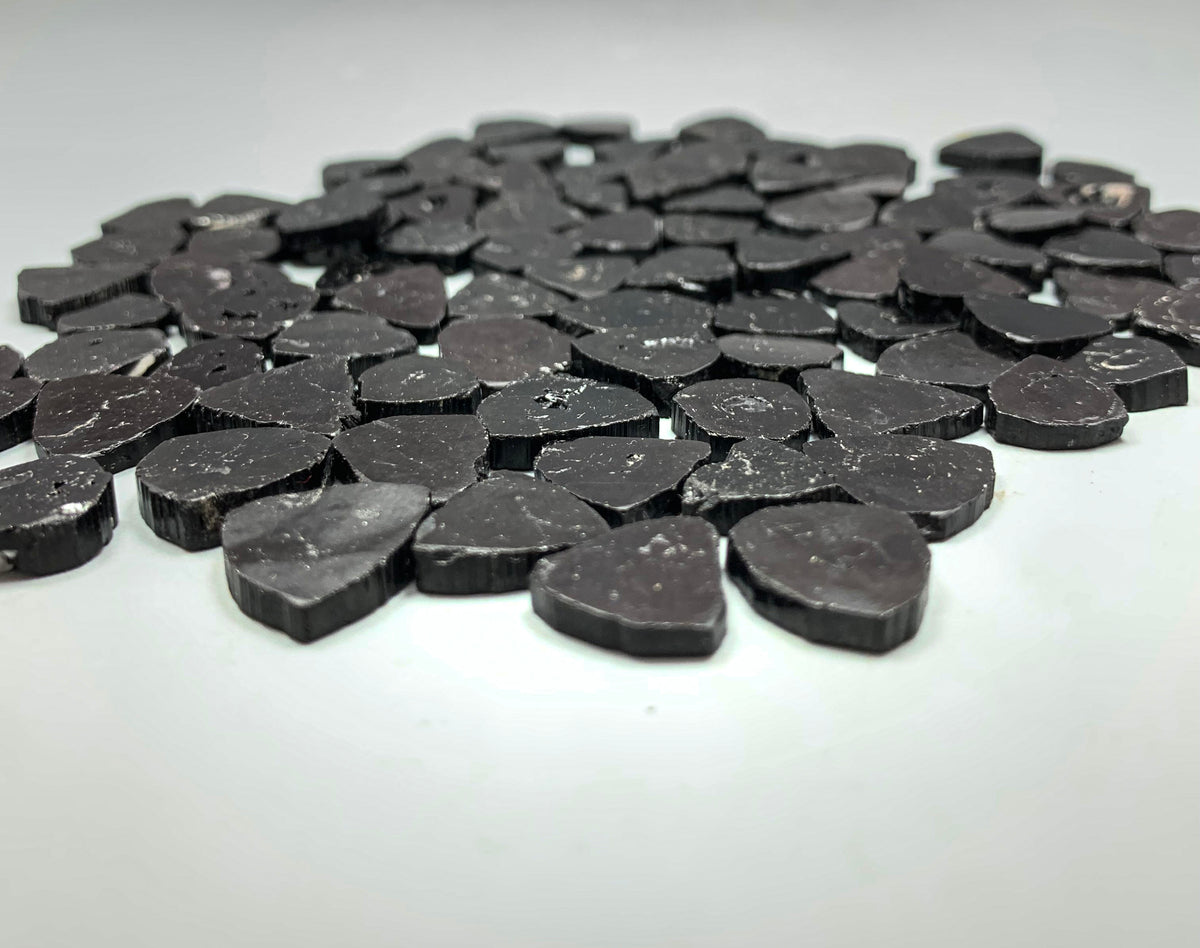 Black Tourmaline Slice Polished Stone from Afghanistan