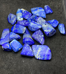 Drilled Lapis Lazuli Beads from Afghanistan – Blue Nuggets with Pyrite  463 g