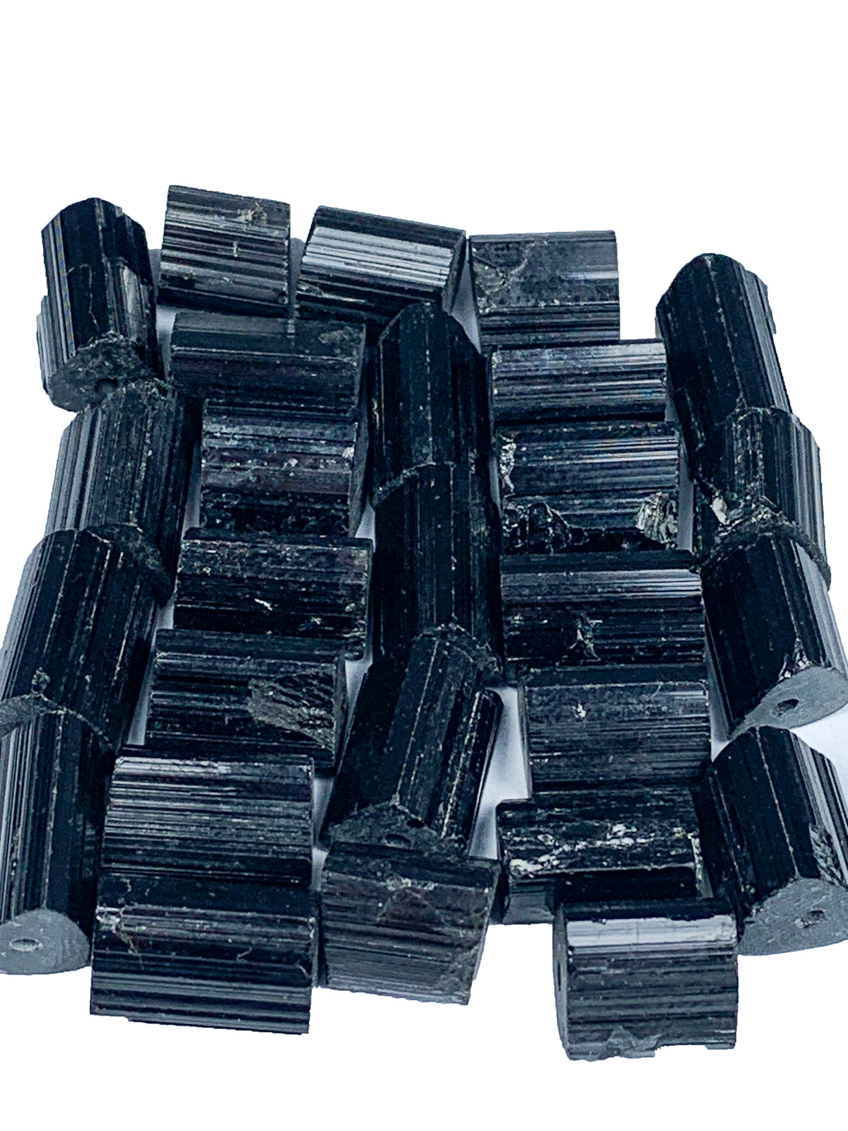 Drilled Black Tourmaline for Jewelry from Skardu, Pakistan