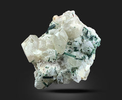 Green Tourmaline on Matrix Quartz Specimens from Pakistan – 1333 g | 3 Pieces