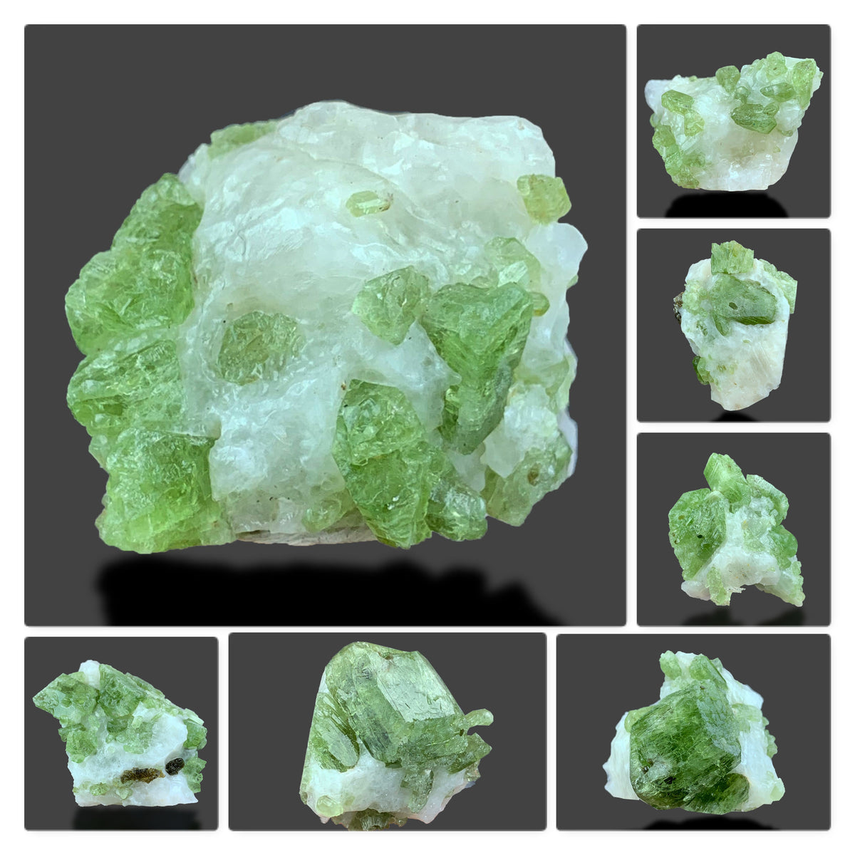 Diopside on Matrix Specimen Lot from Afghanistan – 7 Pieces