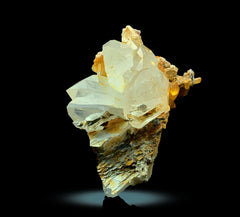 Natural Iron Coated Quartz Cluster on Matrix from Pakistan