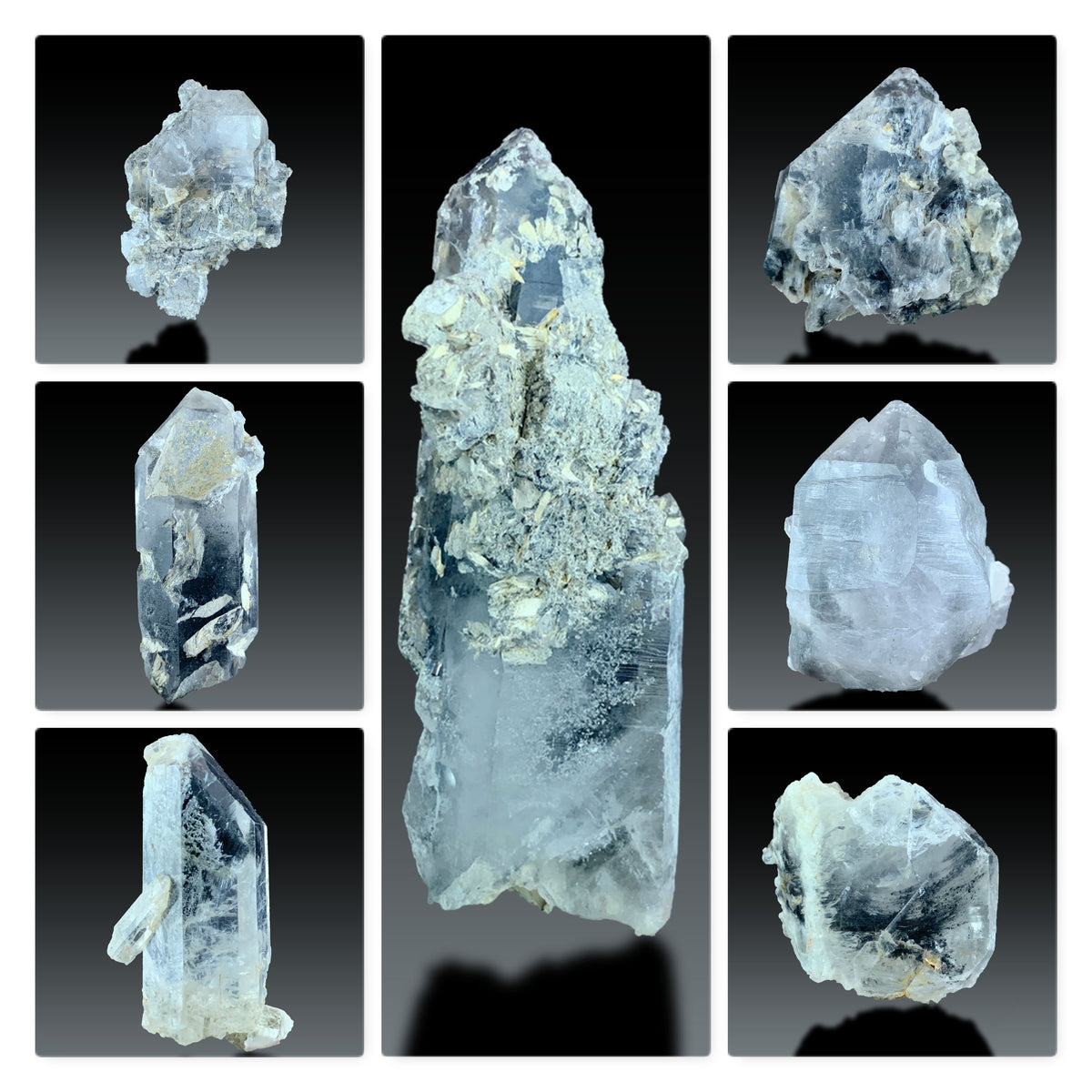 Quartz with Hematite Inclusions Lot from Pakistan – 7 Mineral Specimens