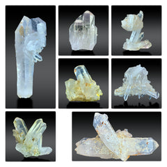 Quartz Crystal Cluster Lot from Pakistan – 7 Mineral Specimens