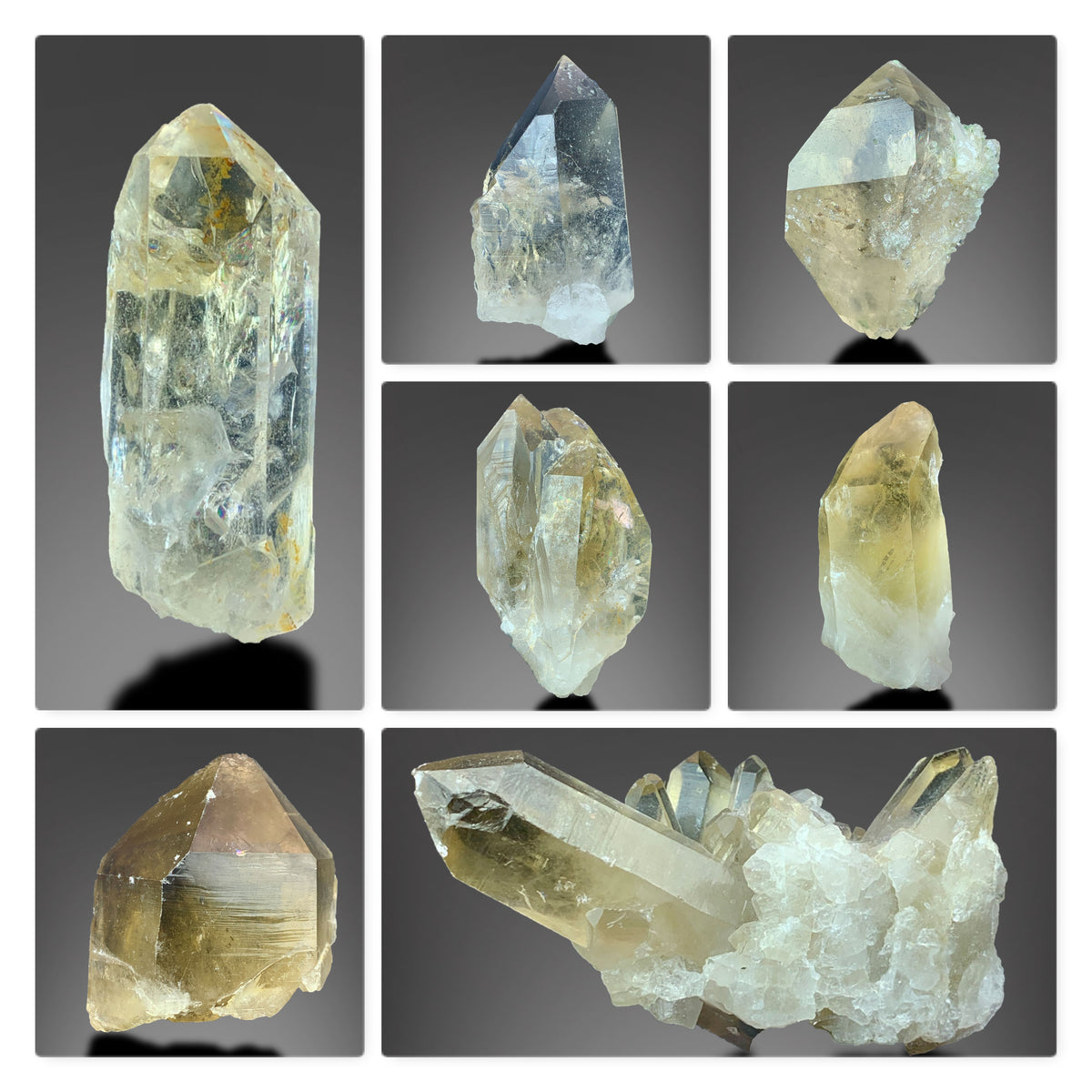 Smoky Quartz Crystal Cluster Lot from Afghanistan – 7 Pieces