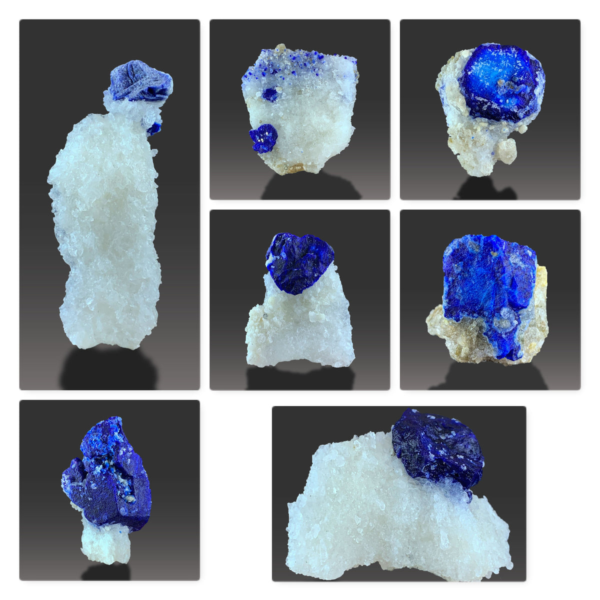 Crystal on Matrix from Afghanistan – Vivid Blue Mineral Specimen Lot