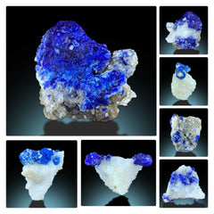 Natural Lazurite Crystal on Matrix from Afghanistan – 7 Piece Mineral Lot