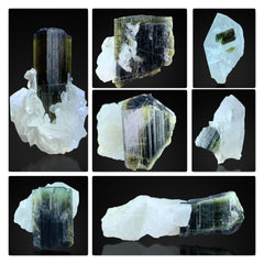 Green Cap Tourmaline with Quartz from Pakistan – 7 Piece Lot