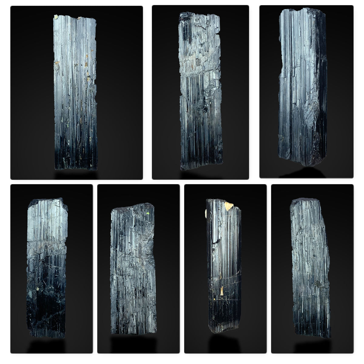 Black Tourmaline Crystals from Pakistan – 7 Piece 159 g Crystal Lot