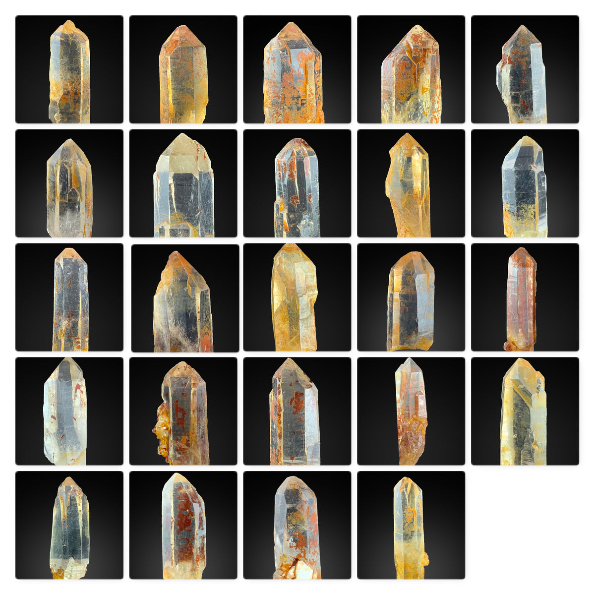 Quartz Crystals Iron Coated from Pakistan – 24 Piece 47 g Mineral Lot