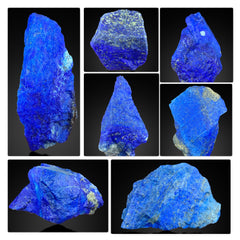 Lapis Lazuli Rough from Afghanistan – 7 Piece 362 g Blue Mineral Lot