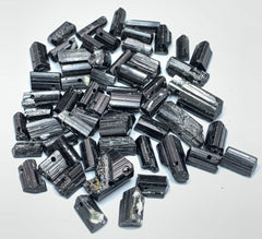 Drilled Black Tourmaline Crystals from Pakistan – 270 g Mineral Lot