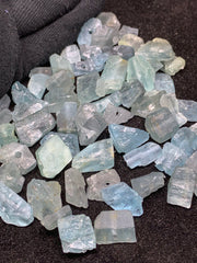 Drilled Aquamarine Rough Crystals from Afghanistan – 140 g Mineral Lot
