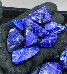 Drilled Lapis Lazuli Beads from Afghanistan – Blue Nuggets with Pyrite  463 g