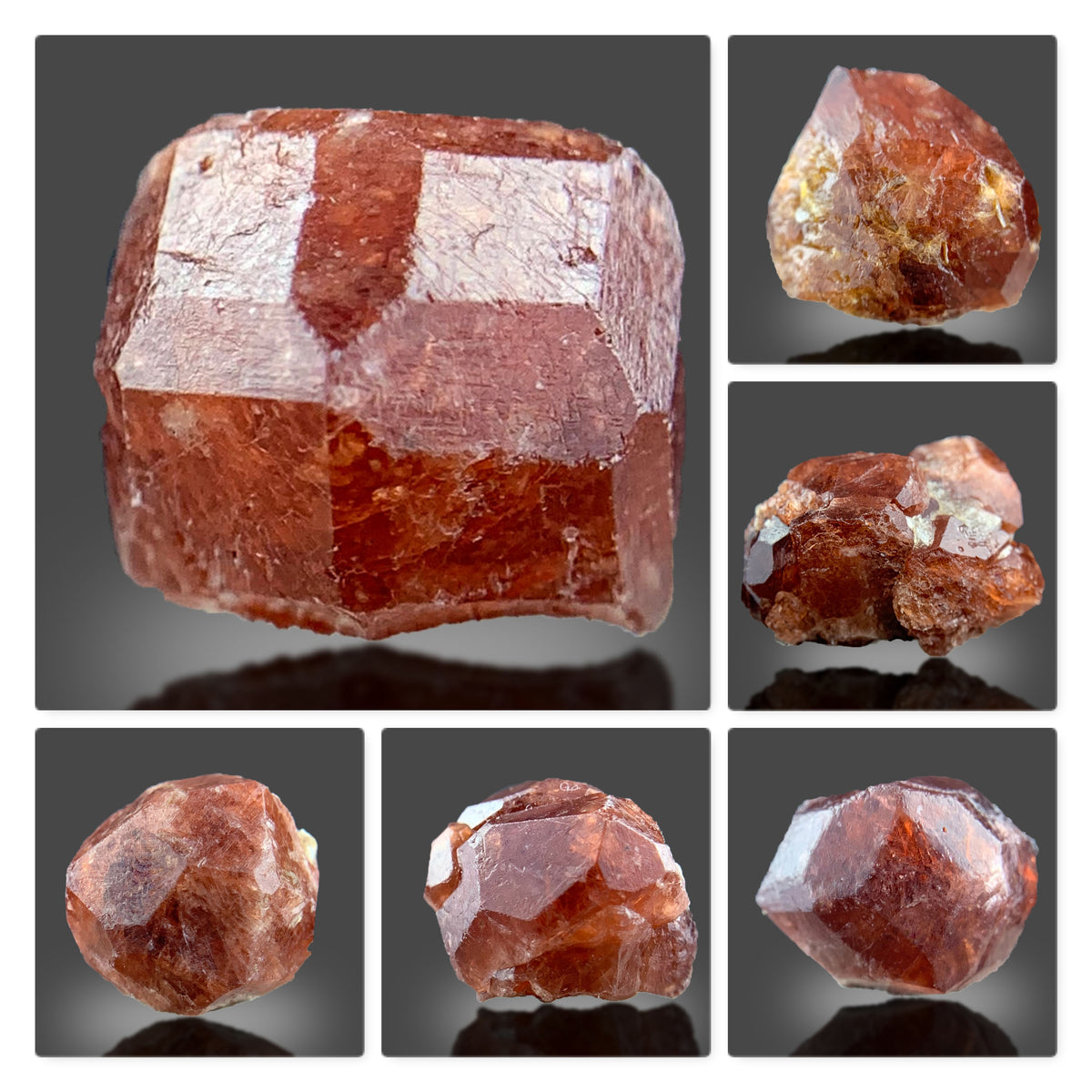Spessartine Garnet Crystals Lot from Skardu Pakistan – 6 Pieces