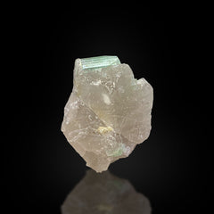 Green Tourmaline on Quartz Crystals Matrix from Afghanistan
