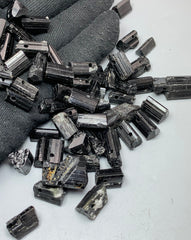Drilled Black Tourmaline Crystals from Pakistan – 270 g Mineral Lot