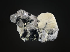 Schorl Tourmaline combined with Quartz on Feldspar Matrix from Skardu