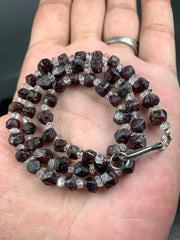 Red Garnet and Diamond Quartz Locket Jewelry from Pakistan